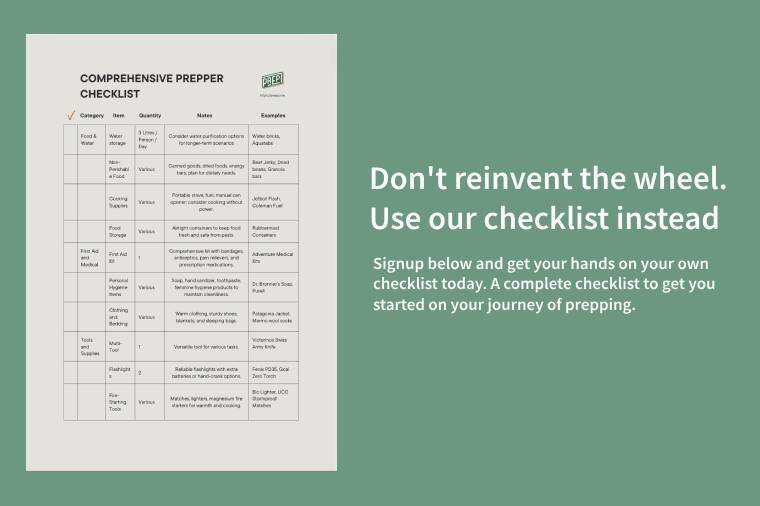 prepper checklist pdf