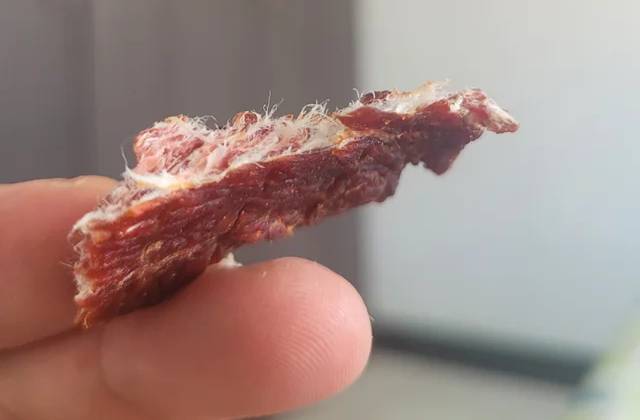 jerky white fibers