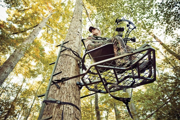 Using a hang on tree stand