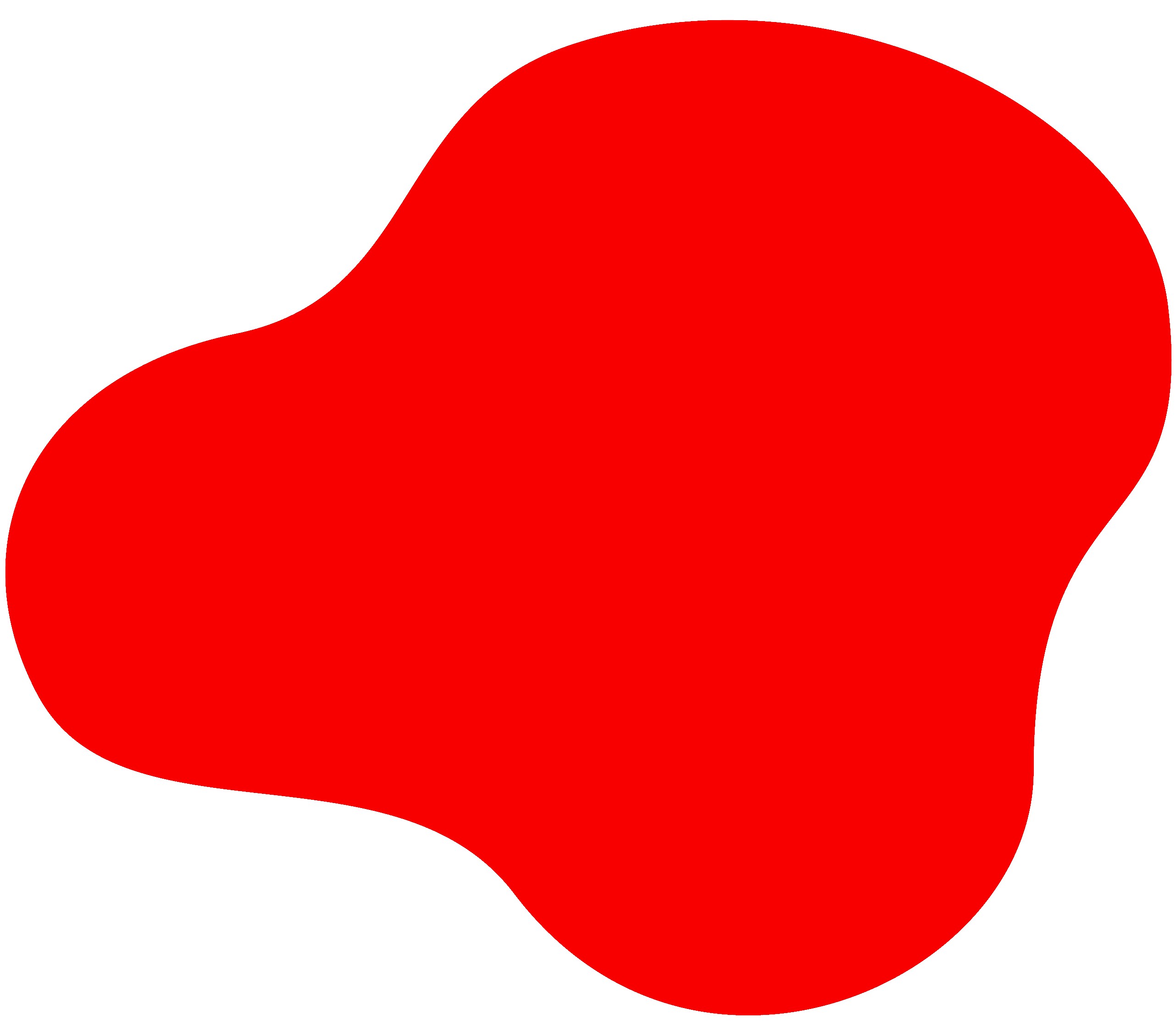 A bright red, irregularly shaped blob